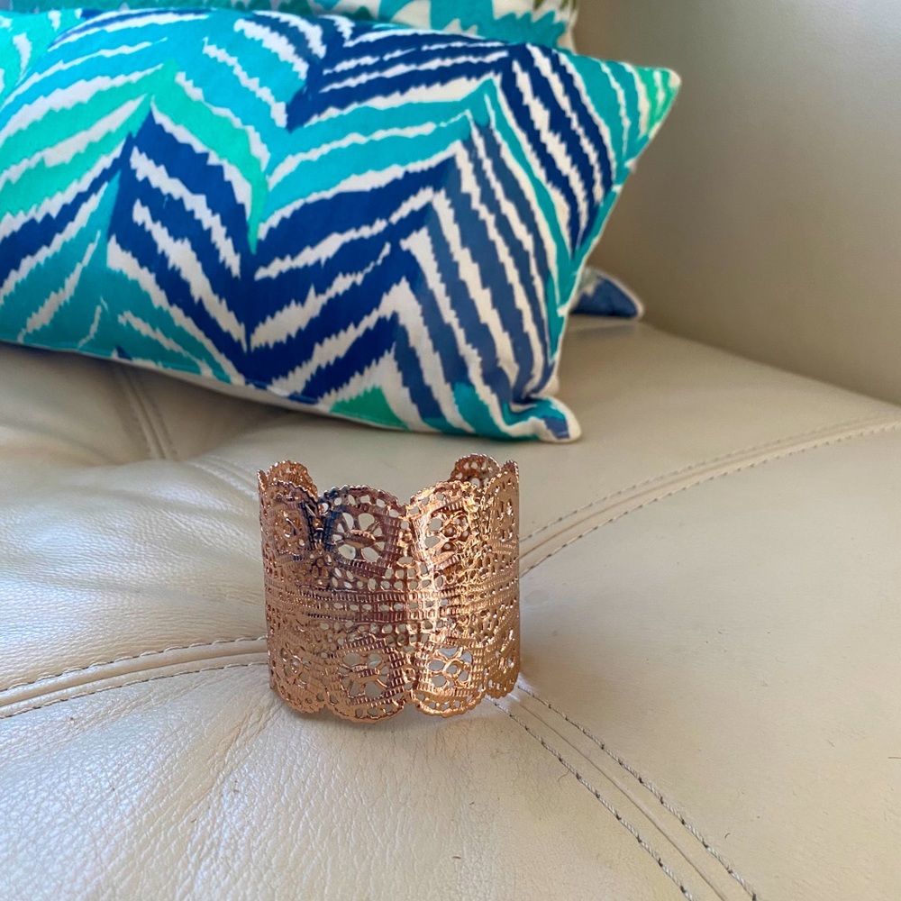 exquisite scrolled rose gold cuff from Macy’s INC